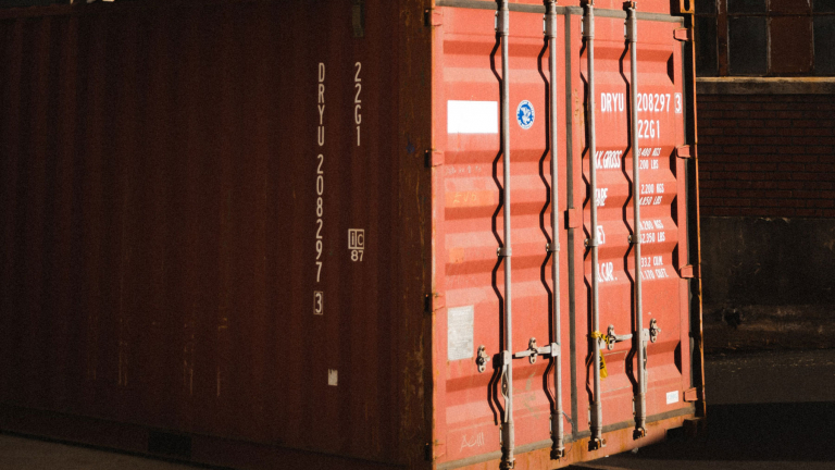 container door with container serial number