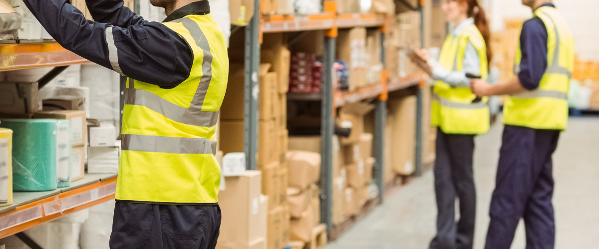 logistics barcode workers