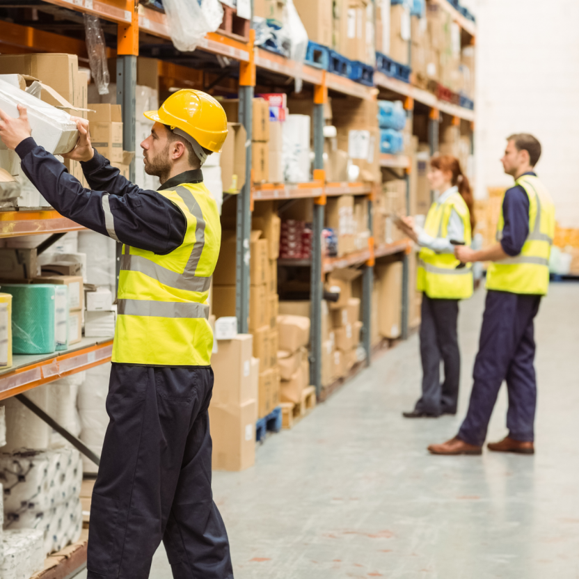 logistics barcode workers