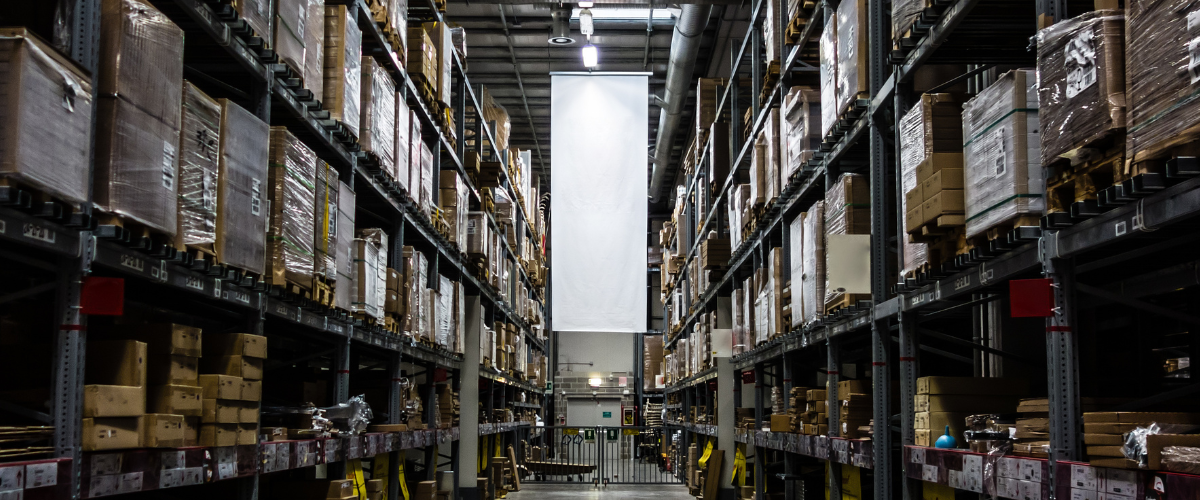 warehouse interior with low lights