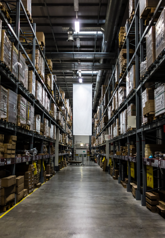 warehouse interior with low lights