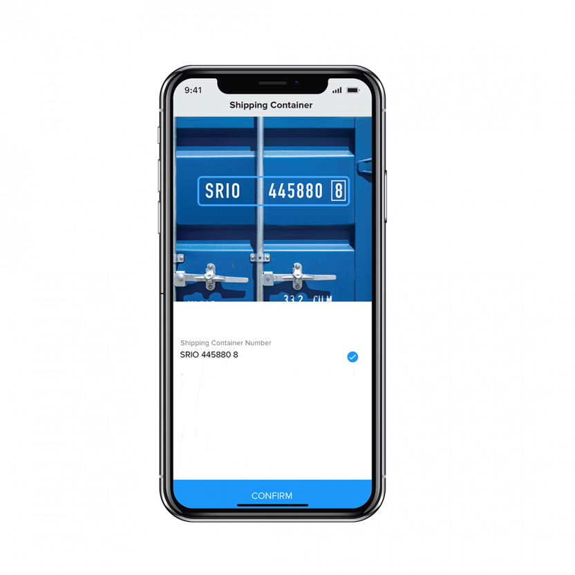 Container number scanner for smartphones