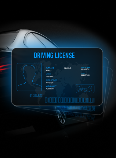 Visual image of a driver license
