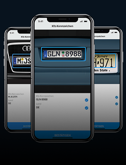 3 smartphone showing the Anyline license plate scanning interface